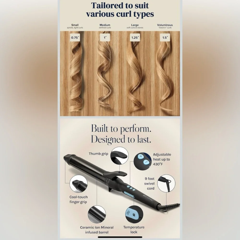 Bio Ionic Black Long Barrel Pro Curling Iron